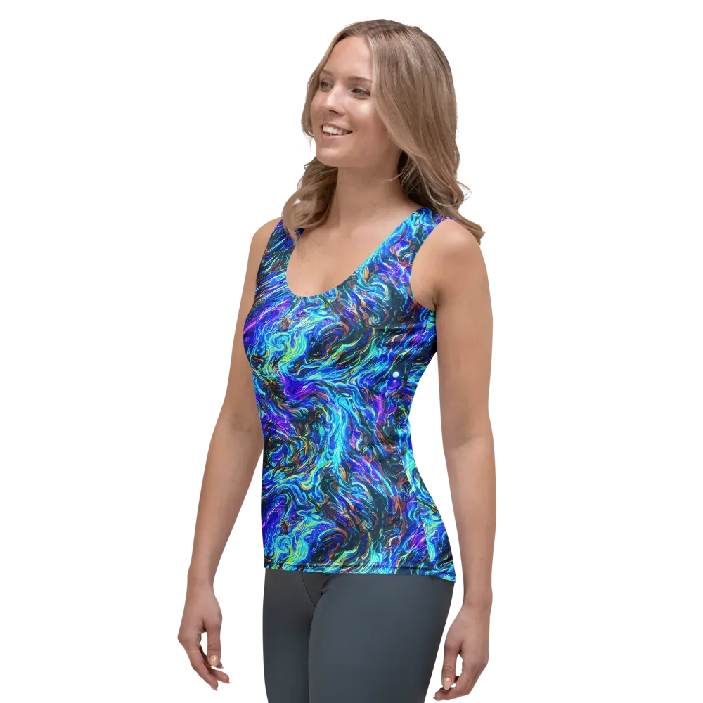 Neon Oceanus on Women's Tank Top — Left Front