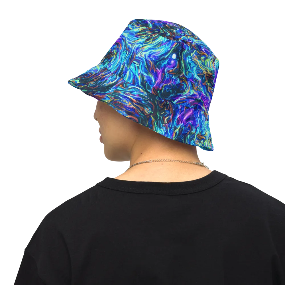 Neon Oceanus on Reversible Bucket Hat — Back Inside