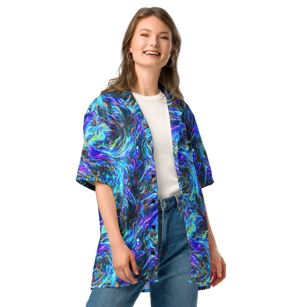 Neon Oceanus on Button Shirt — Front