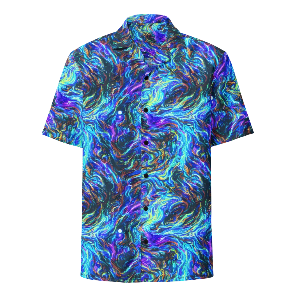 Neon Oceanus on Button Shirt — Front