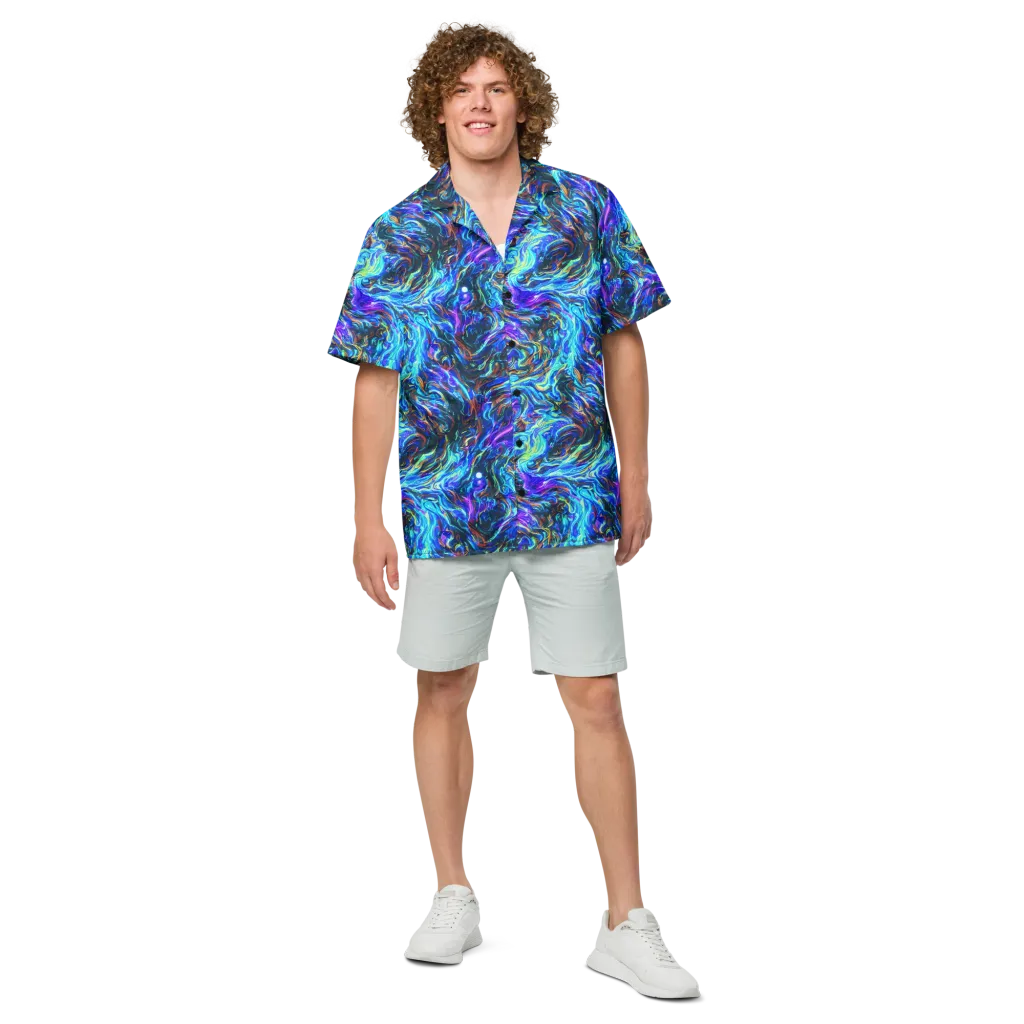 Neon Oceanus on Button Shirt — Front