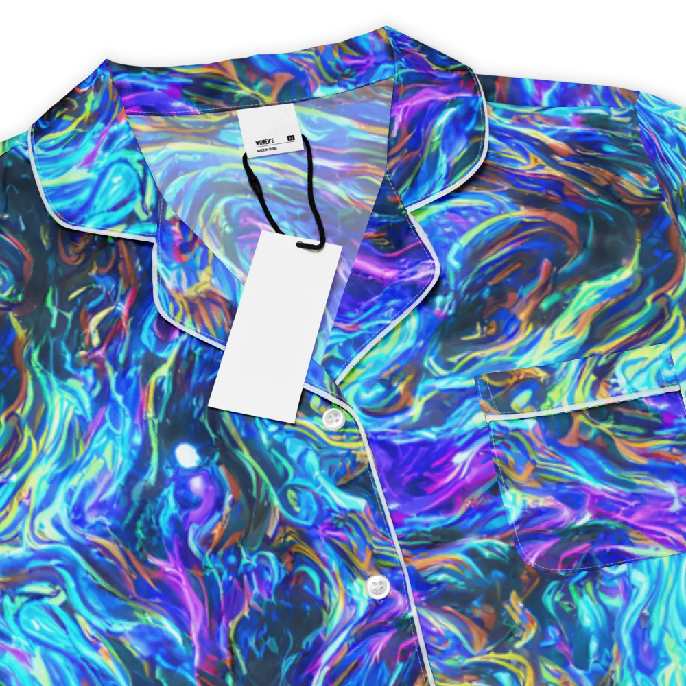 Neon Oceanus on Women's Short Sleeve Pajama Top — Product details