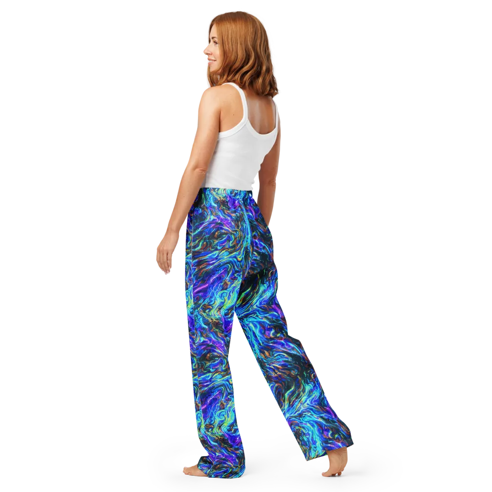 Neon Oceanus on Women's Pajama Pants — Back