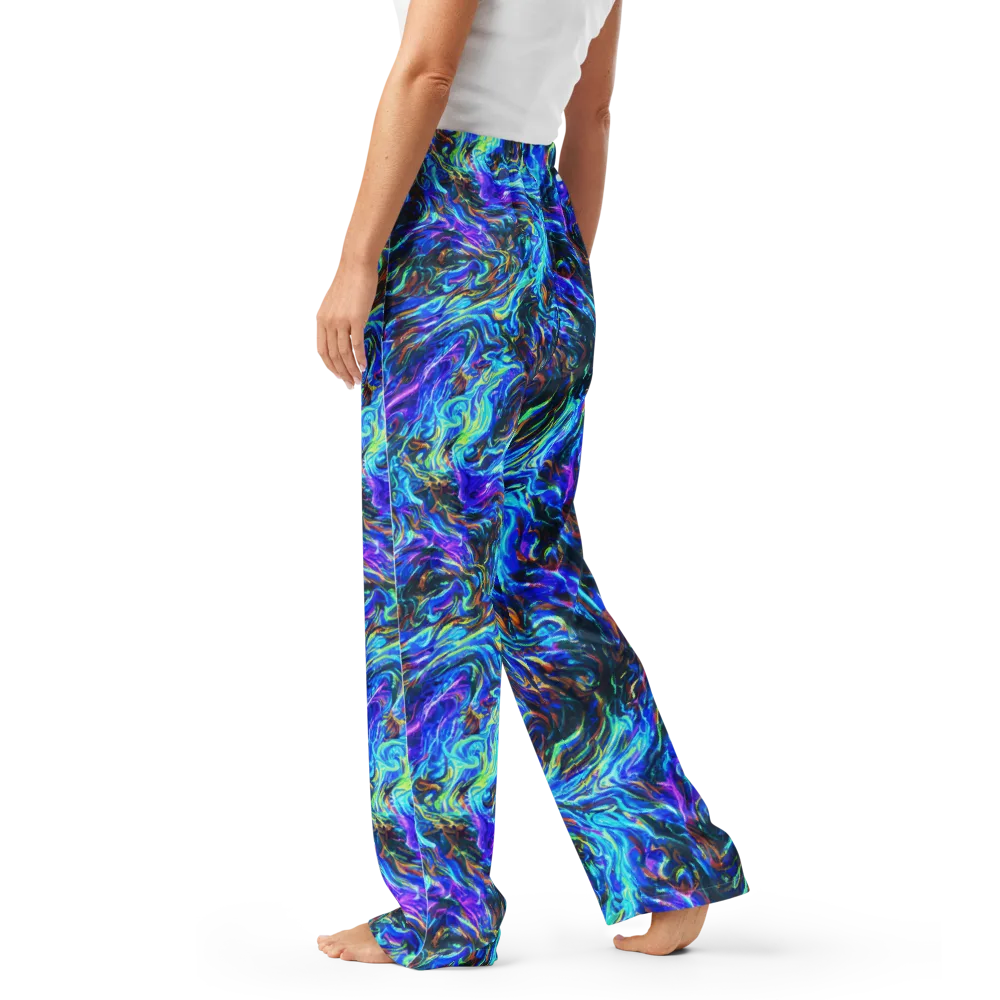 Neon Oceanus on Women's Pajama Pants — Left