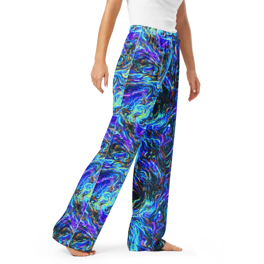 Neon Oceanus on Women's Pajama Pants — Right Front