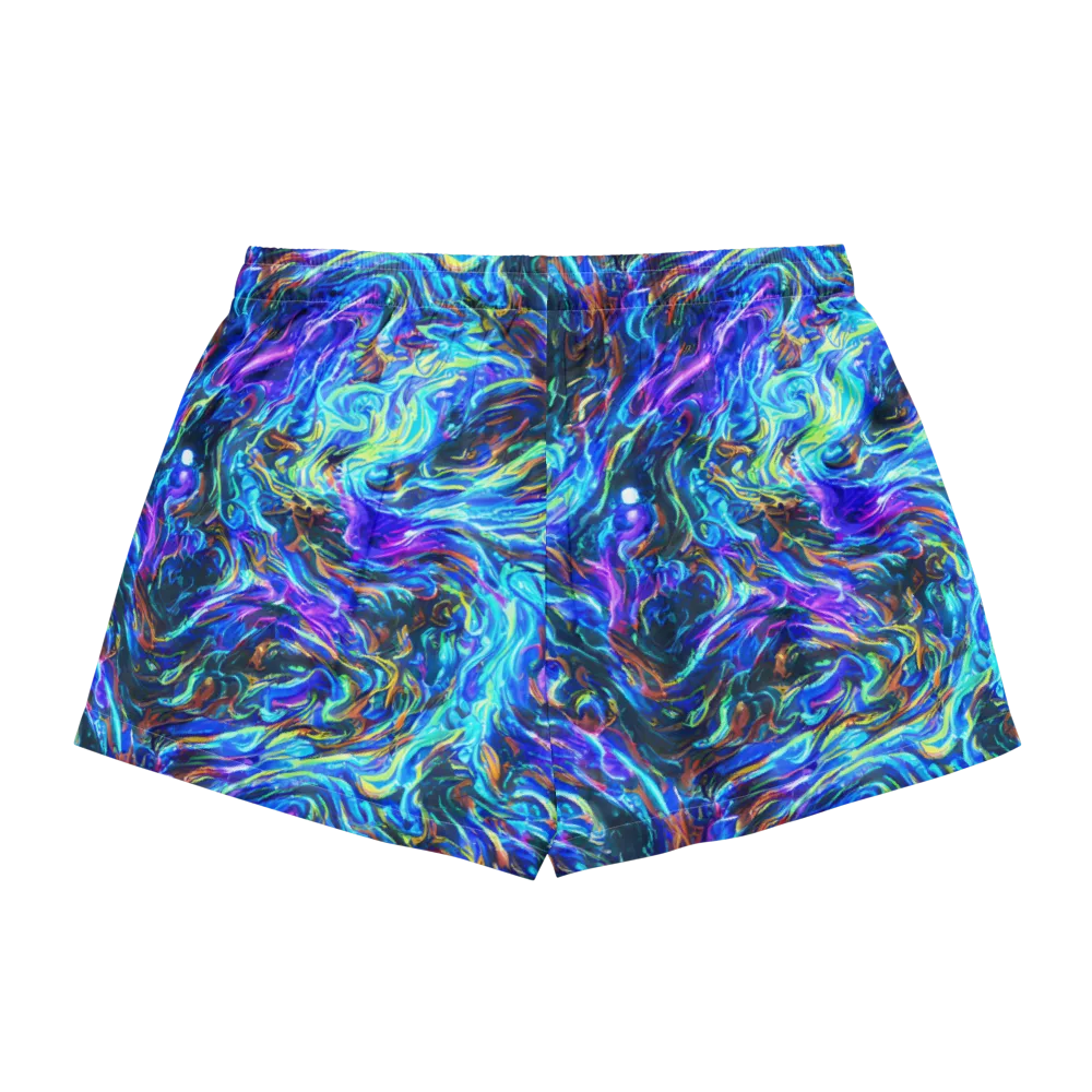 Neon Oceanus on Women's Pajama Shorts — Back