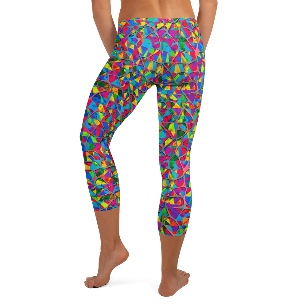 Chromatic Web on Capri Leggings — Back