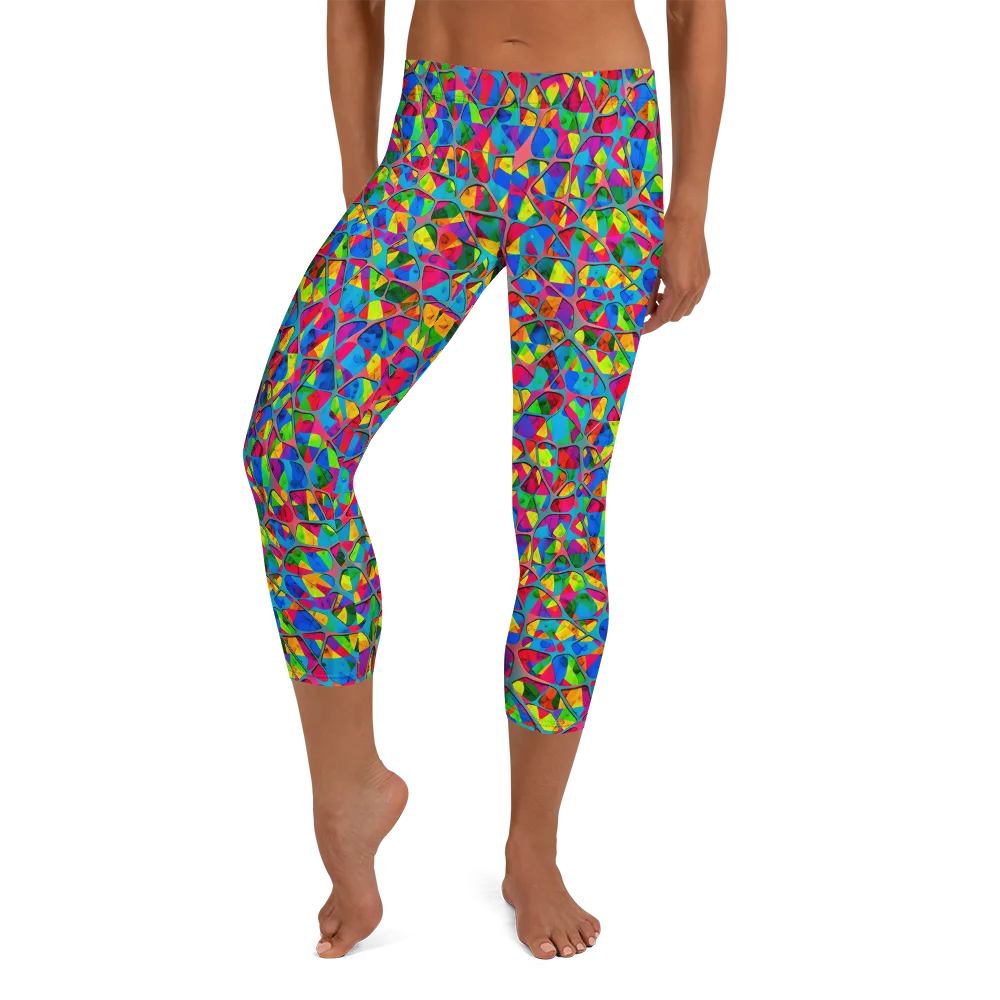 Chromatic Web on Capri Leggings — Front