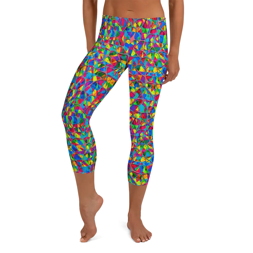 Chromatic Web on Capri Leggings — Front