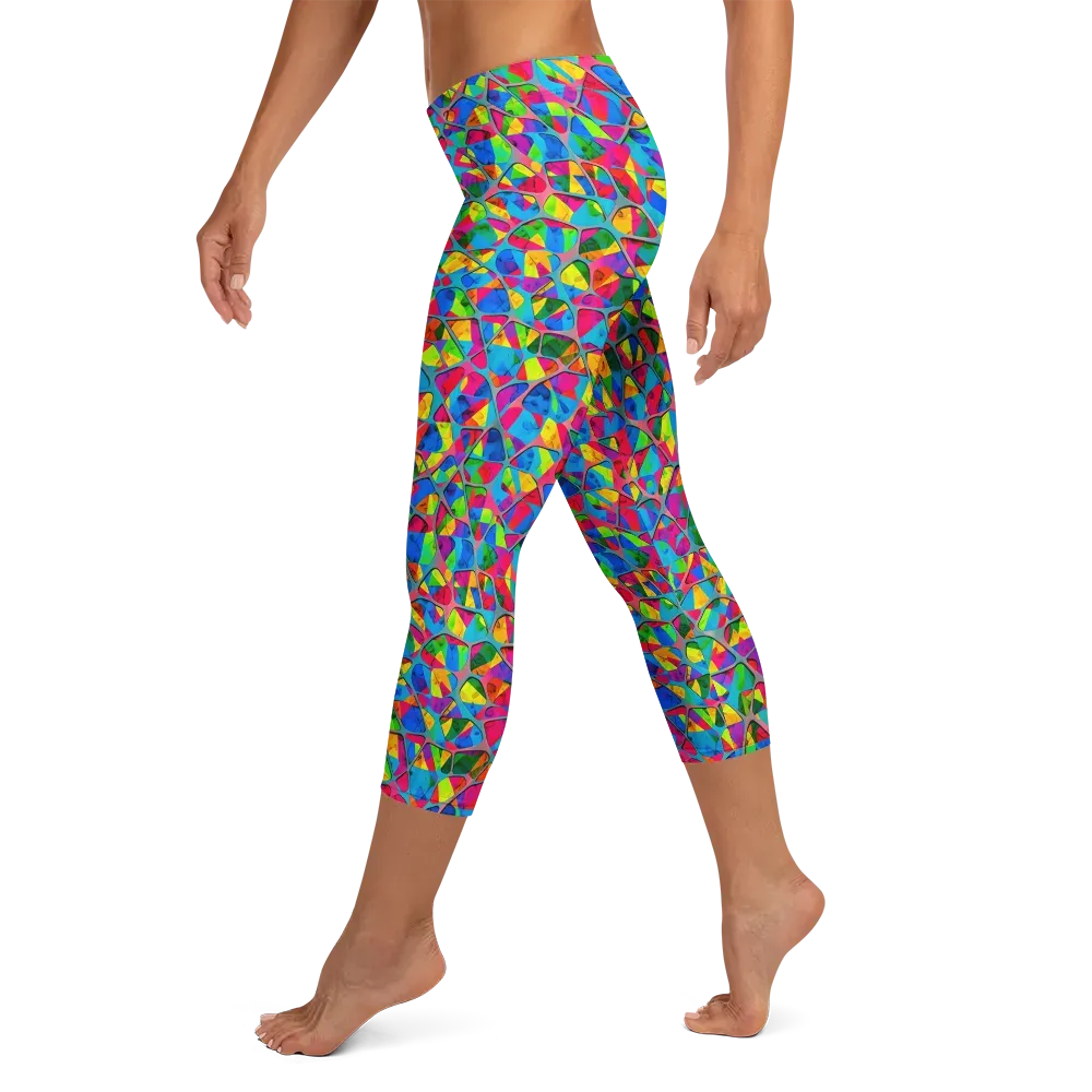 Chromatic Web on Capri Leggings — Left