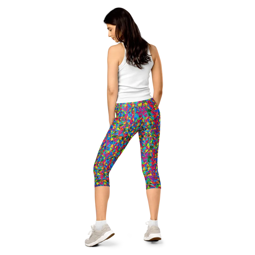 Chromatic Web on Capri Leggings — Back