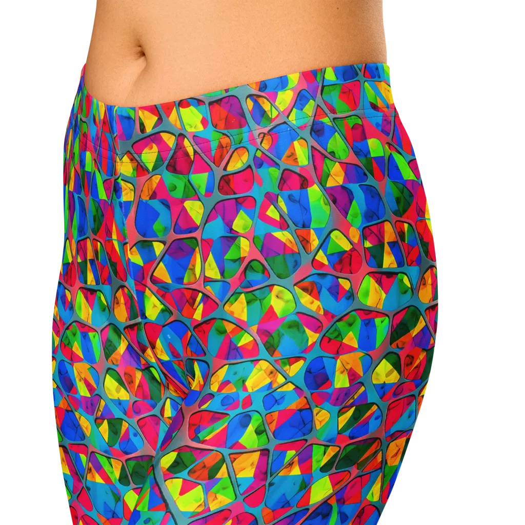 Chromatic Web on Capri Leggings — Zoomed-in