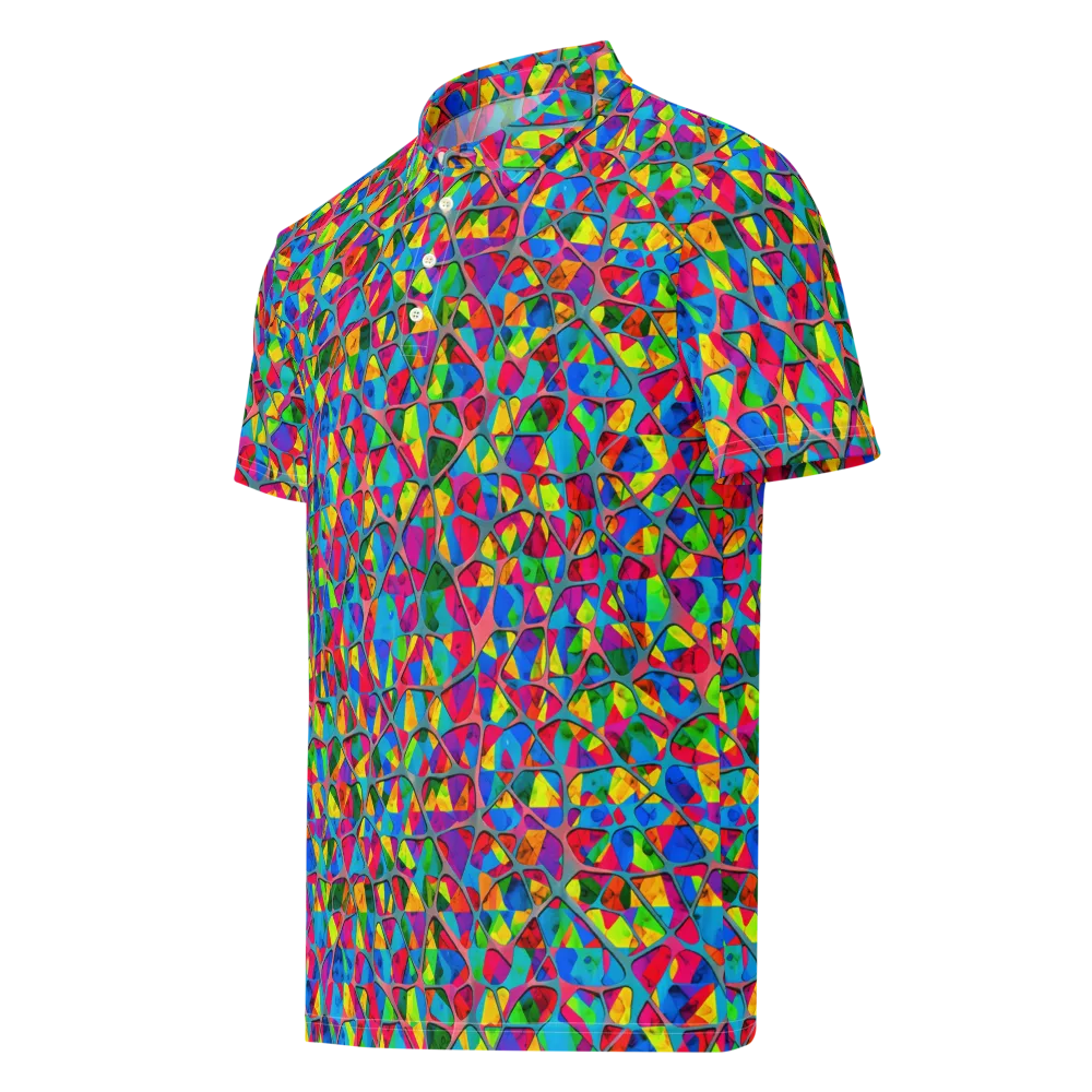 Chromatic Web on Men's Slim Fit Polo Shirt — Left Front