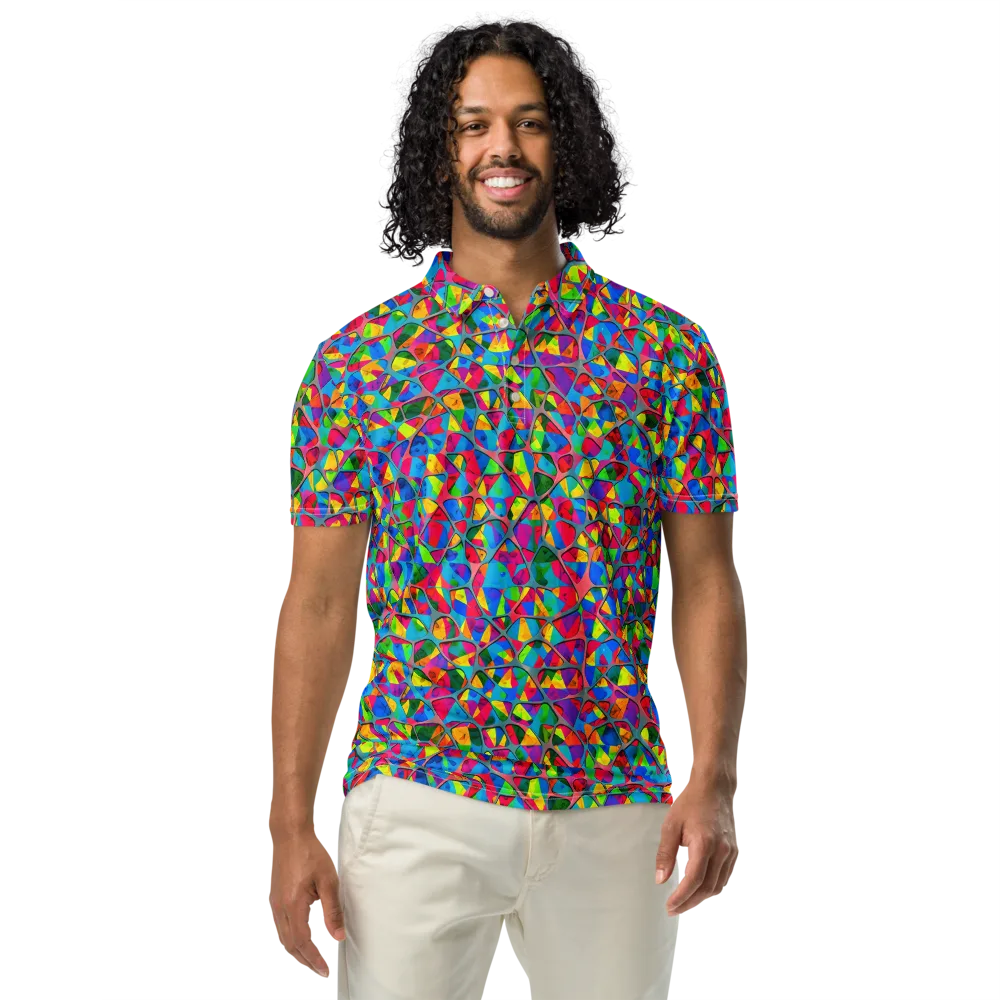 Chromatic Web on Men's Slim Fit Polo Shirt — Front