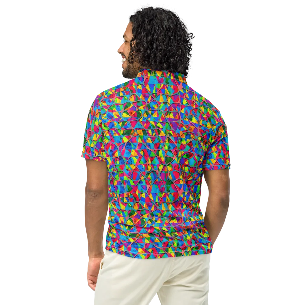 Chromatic Web on Men's Slim Fit Polo Shirt — Back