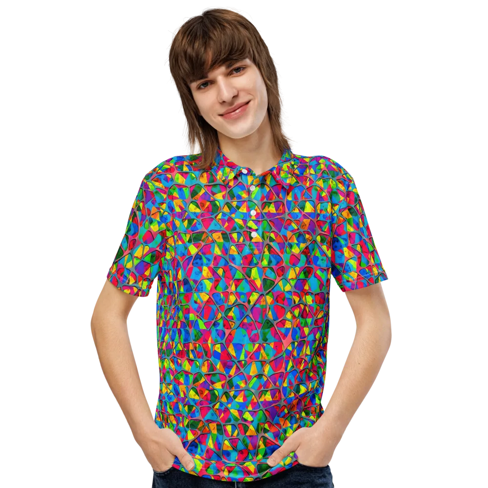 Chromatic Web on Men's Slim Fit Polo Shirt — Front