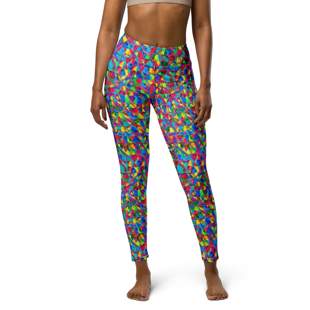 Chromatic Web on Yoga Leggings — Front