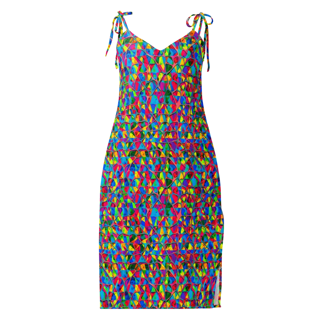 Chromatic Web on Slip Dress — Front