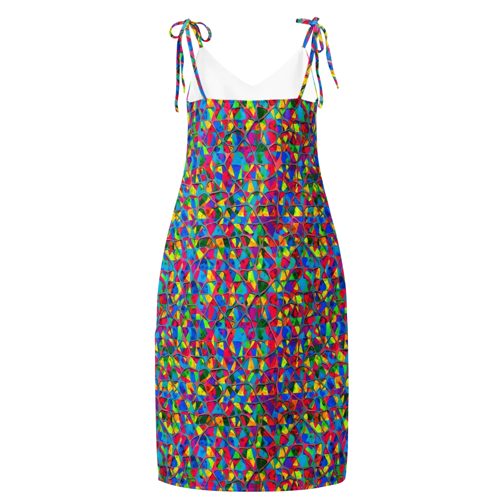 Chromatic Web on Slip Dress — Back