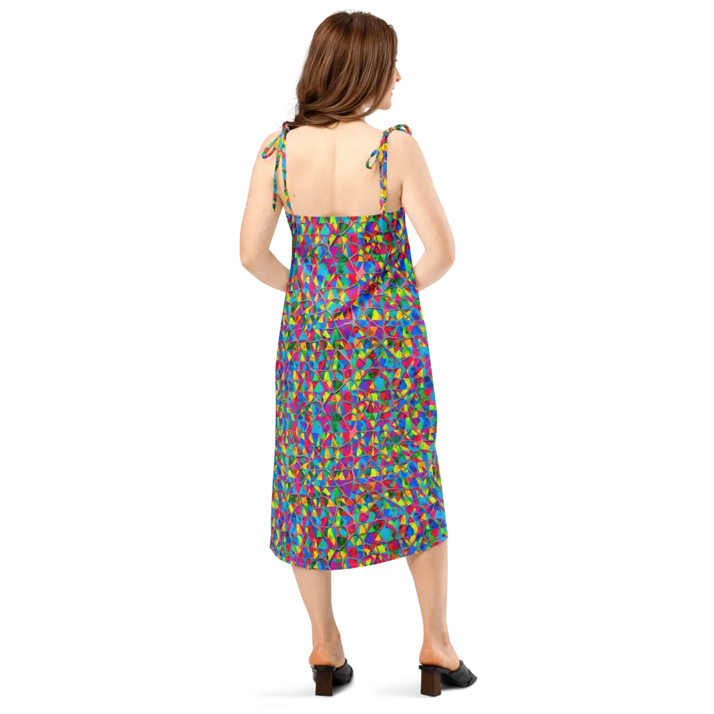 Chromatic Web on Slip Dress — Back
