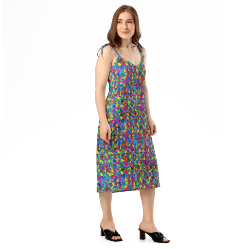 Chromatic Web on a Slip Dress