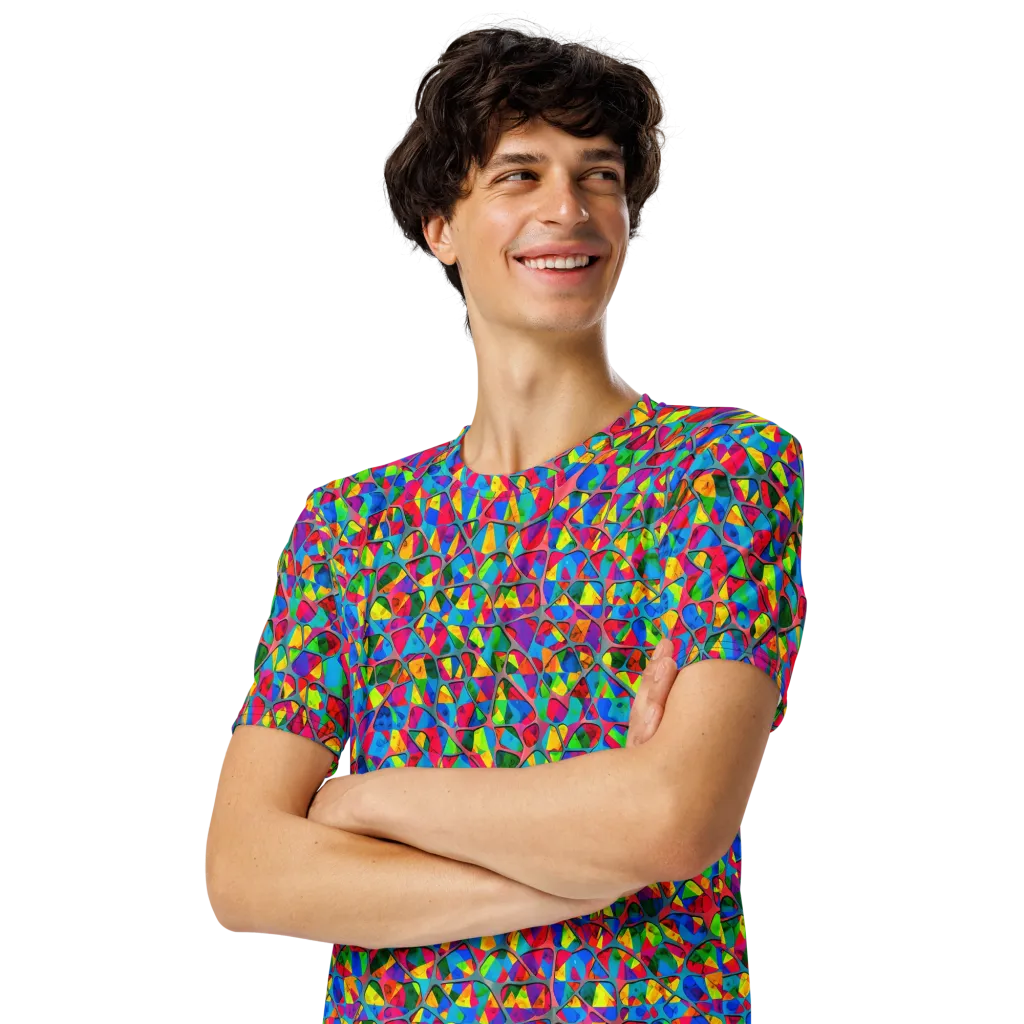 Chromatic Web on Men's Crew Neck T-Shirt — Left Front