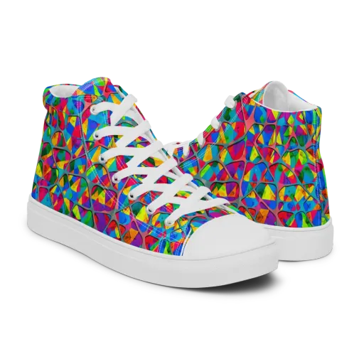 Chromatic Web on a Men's High Top Canvas Shoes