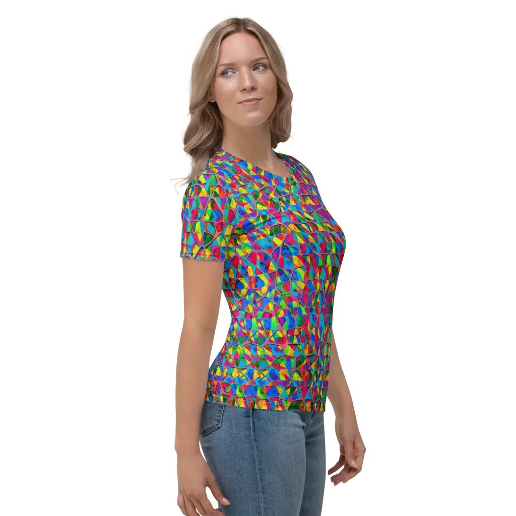 Chromatic Web on Women's Crew Neck T-Shirt — Right