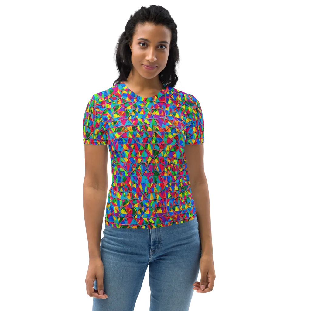 Chromatic Web on Women's Crew Neck T-Shirt — Front
