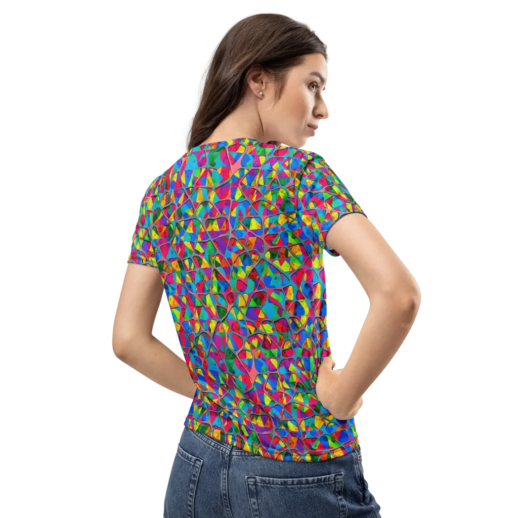 Chromatic Web on Women's Crew Neck T-Shirt — Back