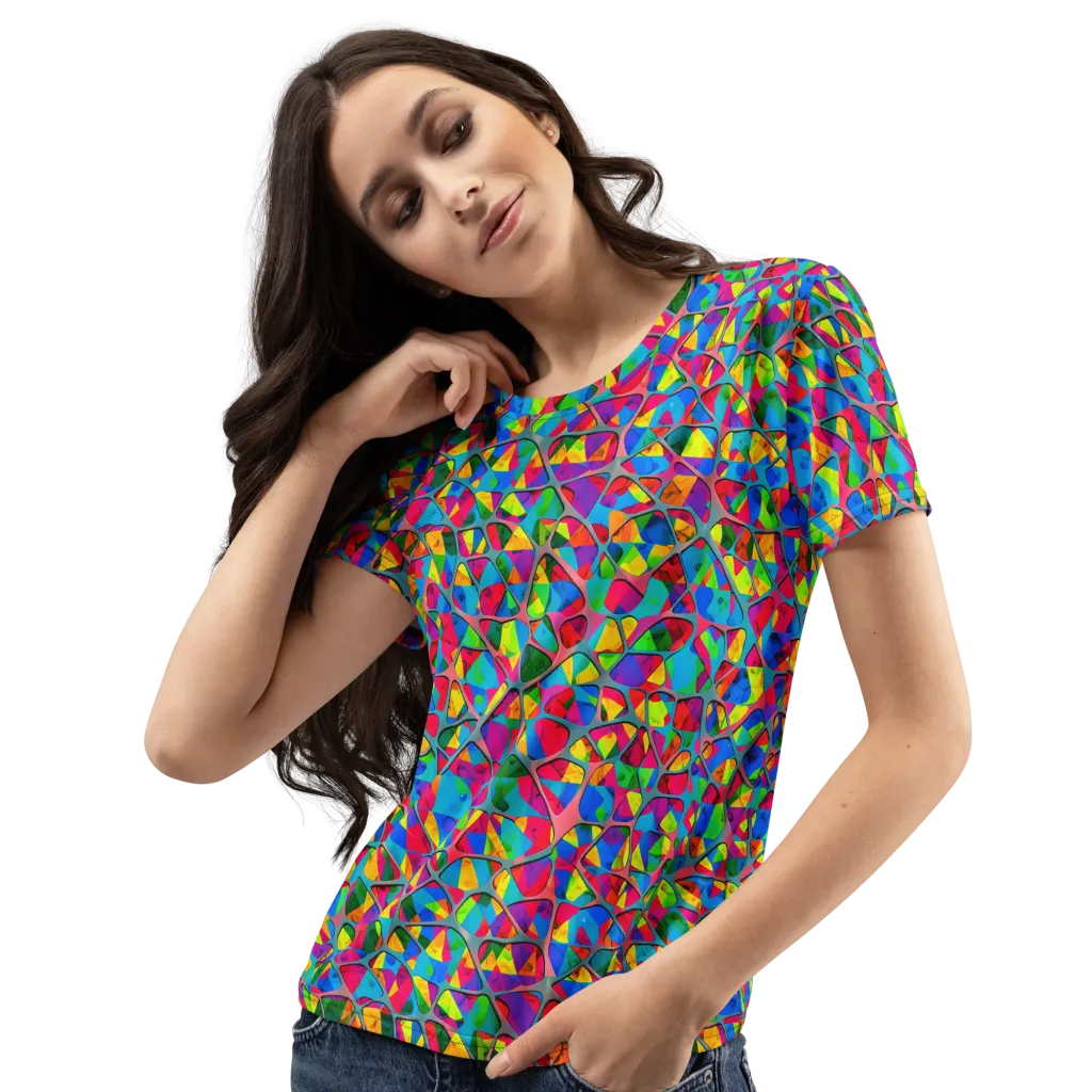 Chromatic Web on Women's Crew Neck T-Shirt — Left Front