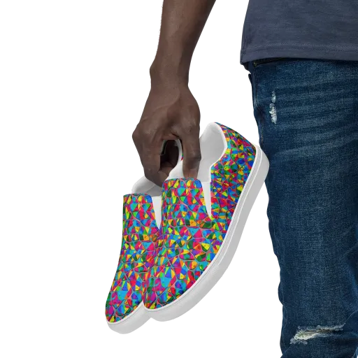Chromatic Web on a Men's Slip-On Canvas Shoes