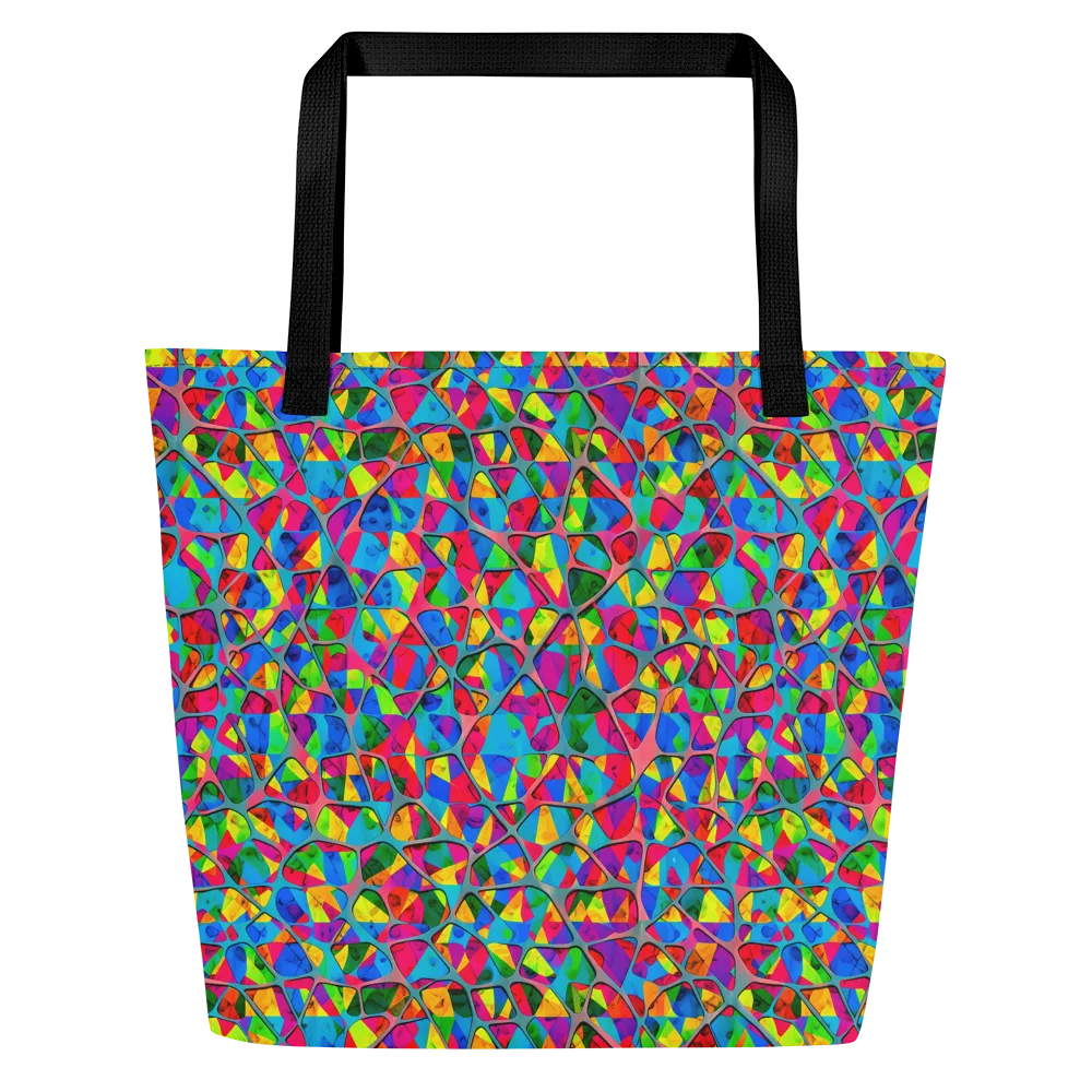 Chromatic Web on Large Tote Bag W/ Pocket — Front