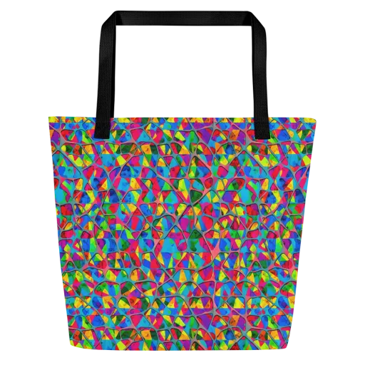 Chromatic Web on a Large Tote Bag W/ Pocket
