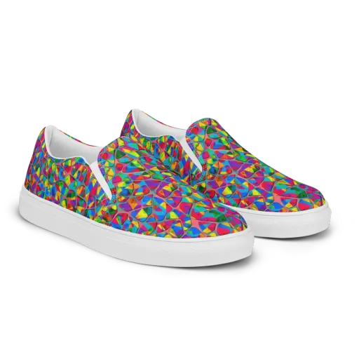 Chromatic Web on a Women's Slip-On Canvas Shoes