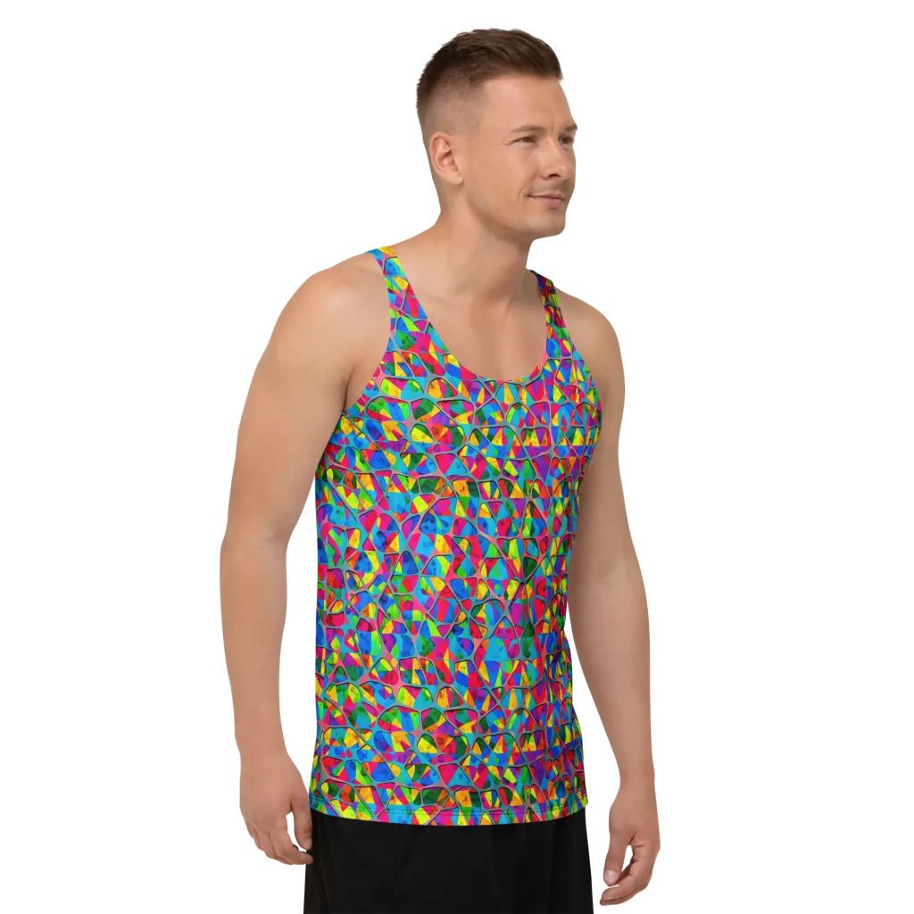 Chromatic Web on Men's Tank Top — Right Front
