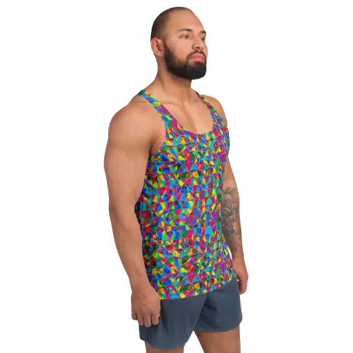 Chromatic Web on a Men's Tank Top