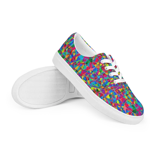Chromatic Web on a Men's Lace-Up Canvas Shoes