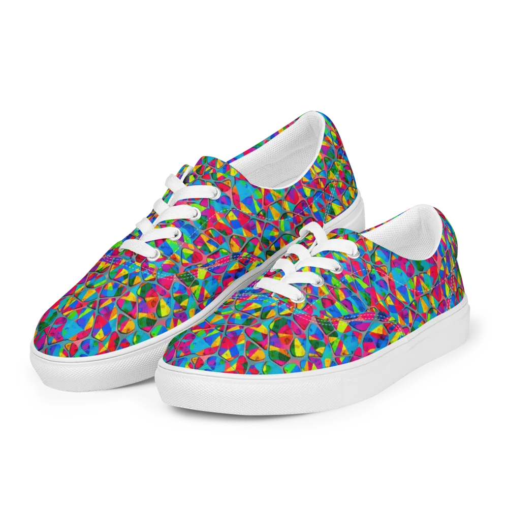 Chromatic Web on Men's Lace-Up Canvas Shoes — Left Front