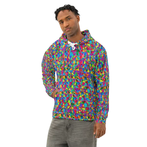 Chromatic Web on a Cotton Hoodie