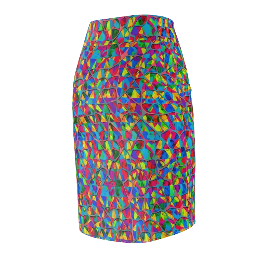 Chromatic Web on Pencil Skirt — Back Side