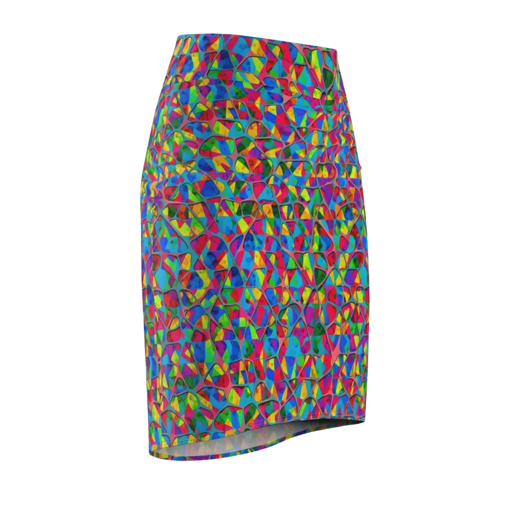 Chromatic Web on Pencil Skirt — Front Side