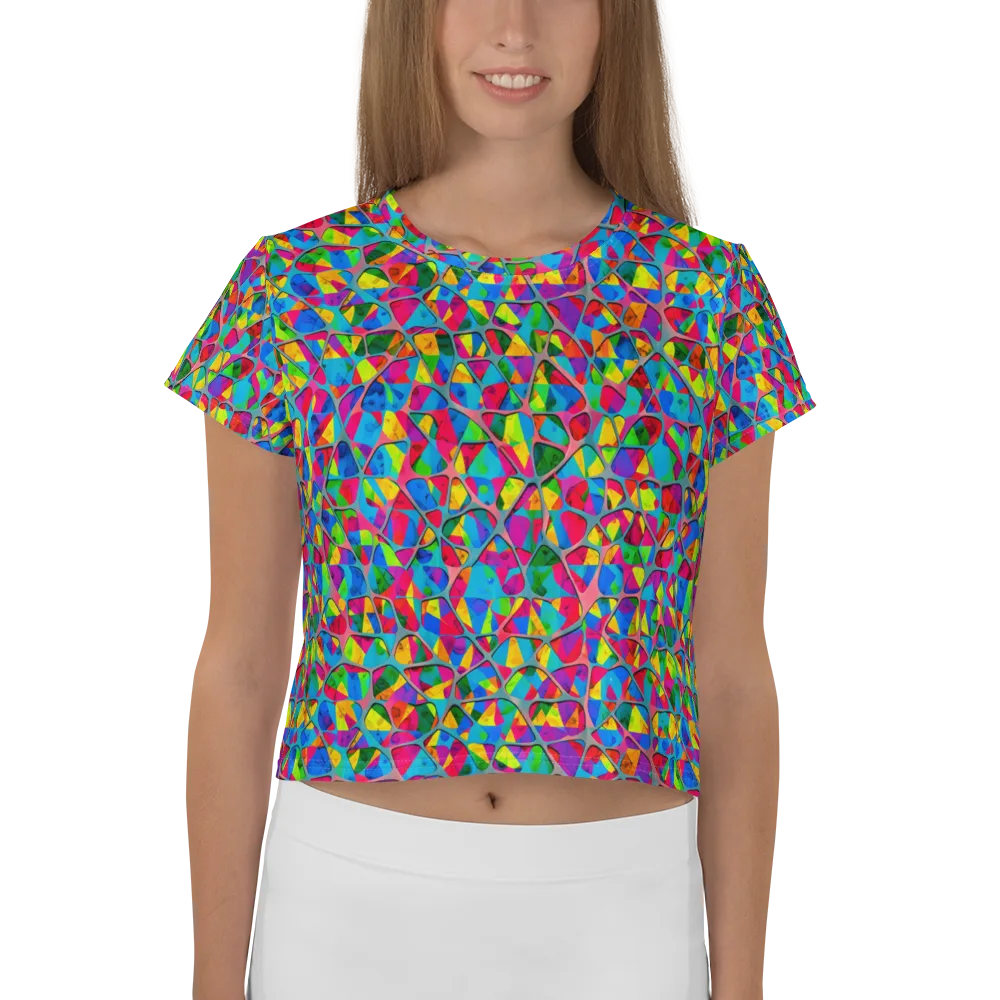 Chromatic Web on Crop Tee — Front