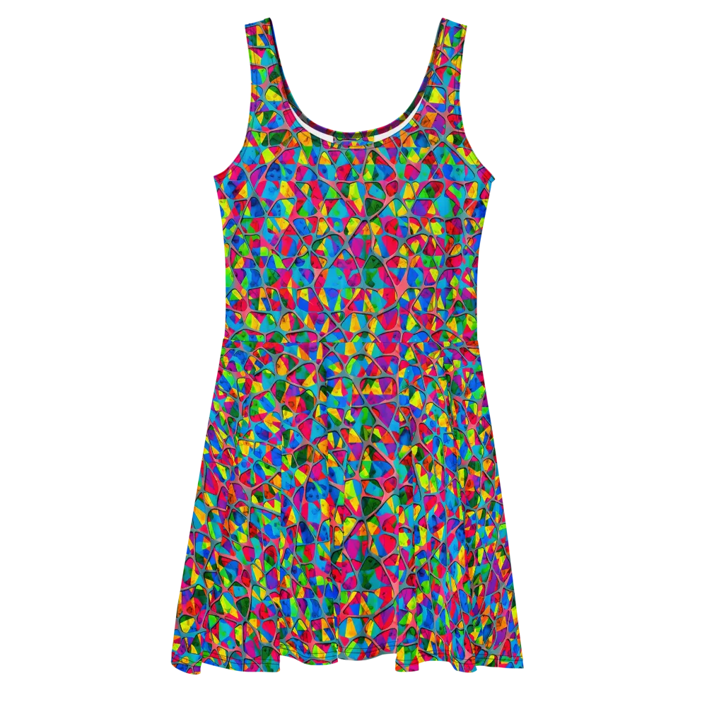 Chromatic Web on Skater Dress — Front