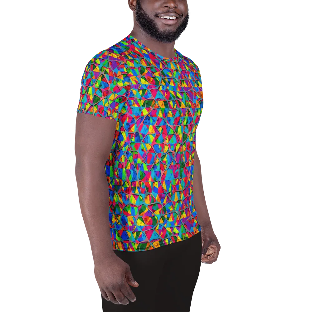 Chromatic Web on Men's Athletic T-Shirt — Right