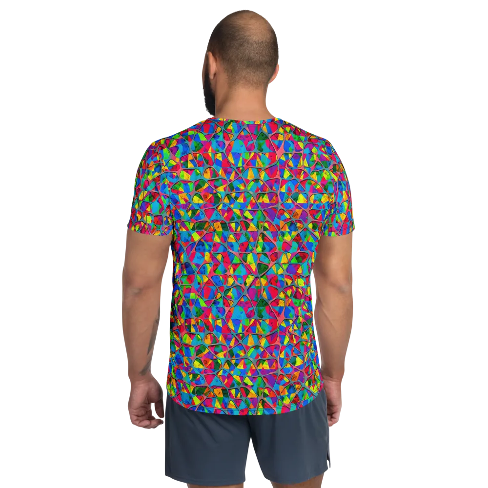 Chromatic Web on Men's Athletic T-Shirt — Back
