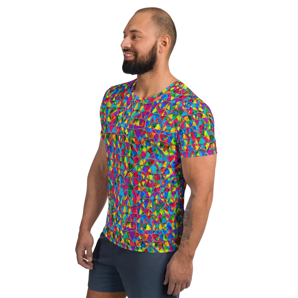 Chromatic Web on Men's Athletic T-Shirt — Left