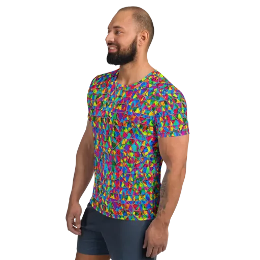Chromatic Web on a Men's Athletic T-Shirt