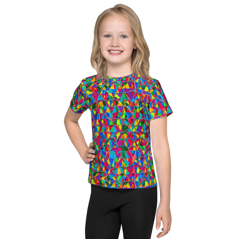 Chromatic Web on Kids Crew Neck T-Shirt — Front