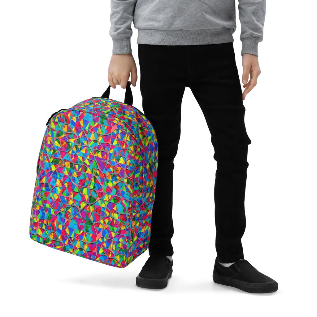 Chromatic Web on Minimalist Backpack — Zoomed-in
